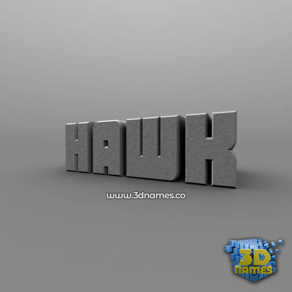 hawk in Solid Grey style - 3D name wallpaper