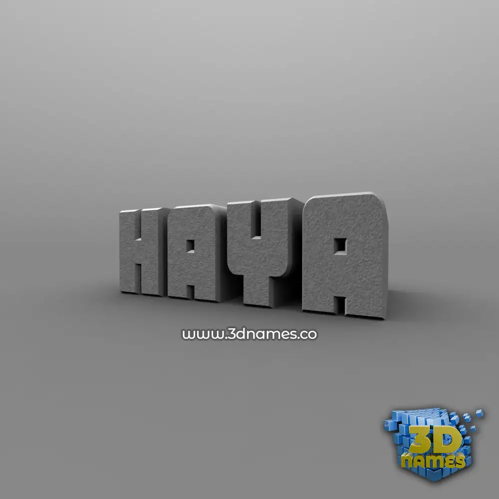 haya in Solid Grey style - 3D name wallpaper