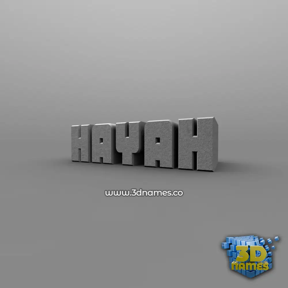 hayah in Solid Grey style - 3D name wallpaper