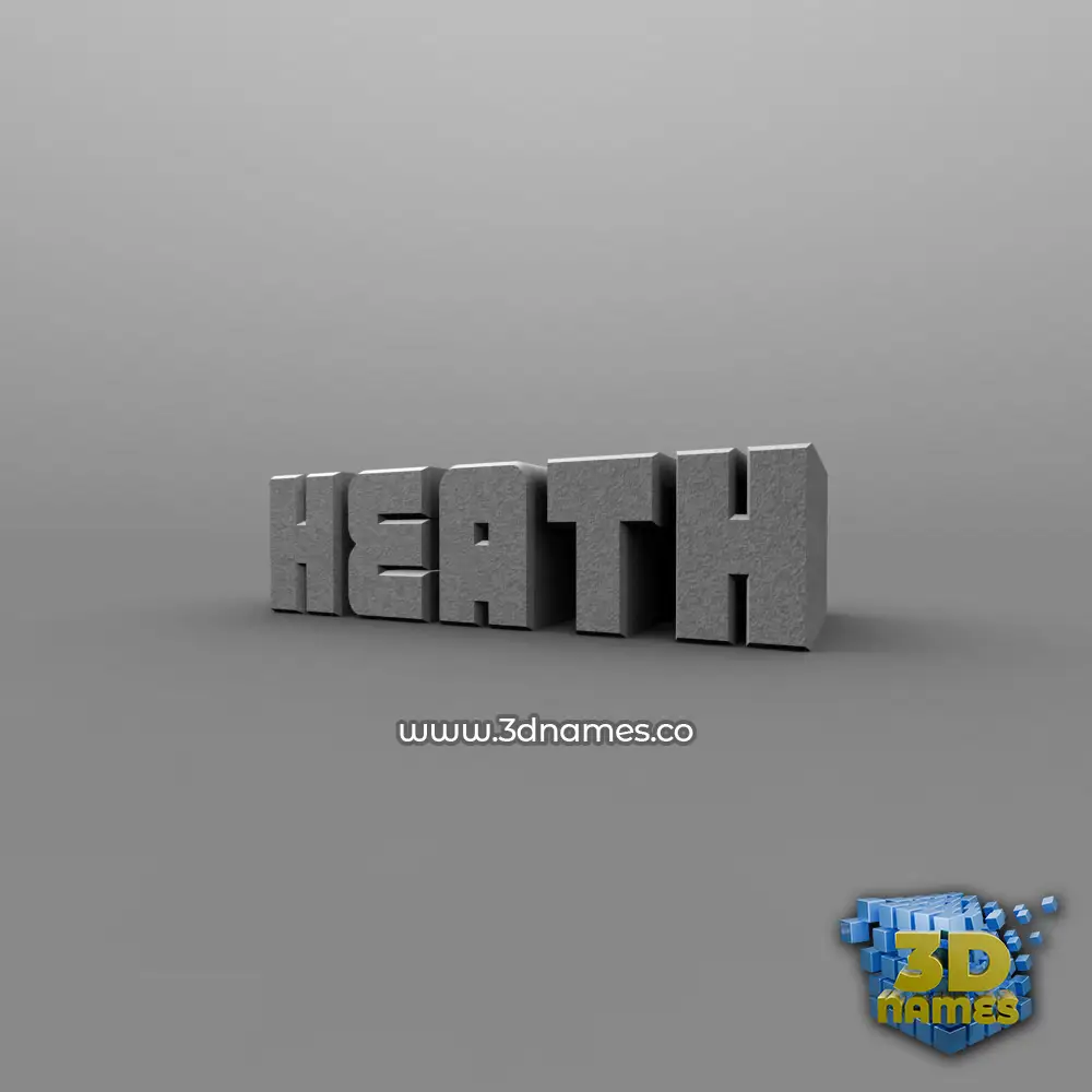heath in Solid Grey style - 3D name wallpaper