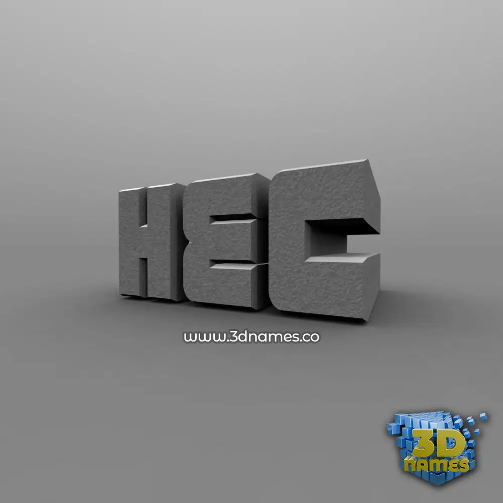 hec in Solid Grey style - 3D name wallpaper