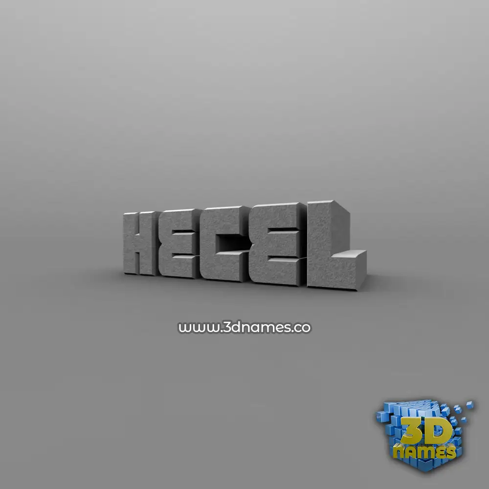 hecel in Solid Grey style - 3D name wallpaper