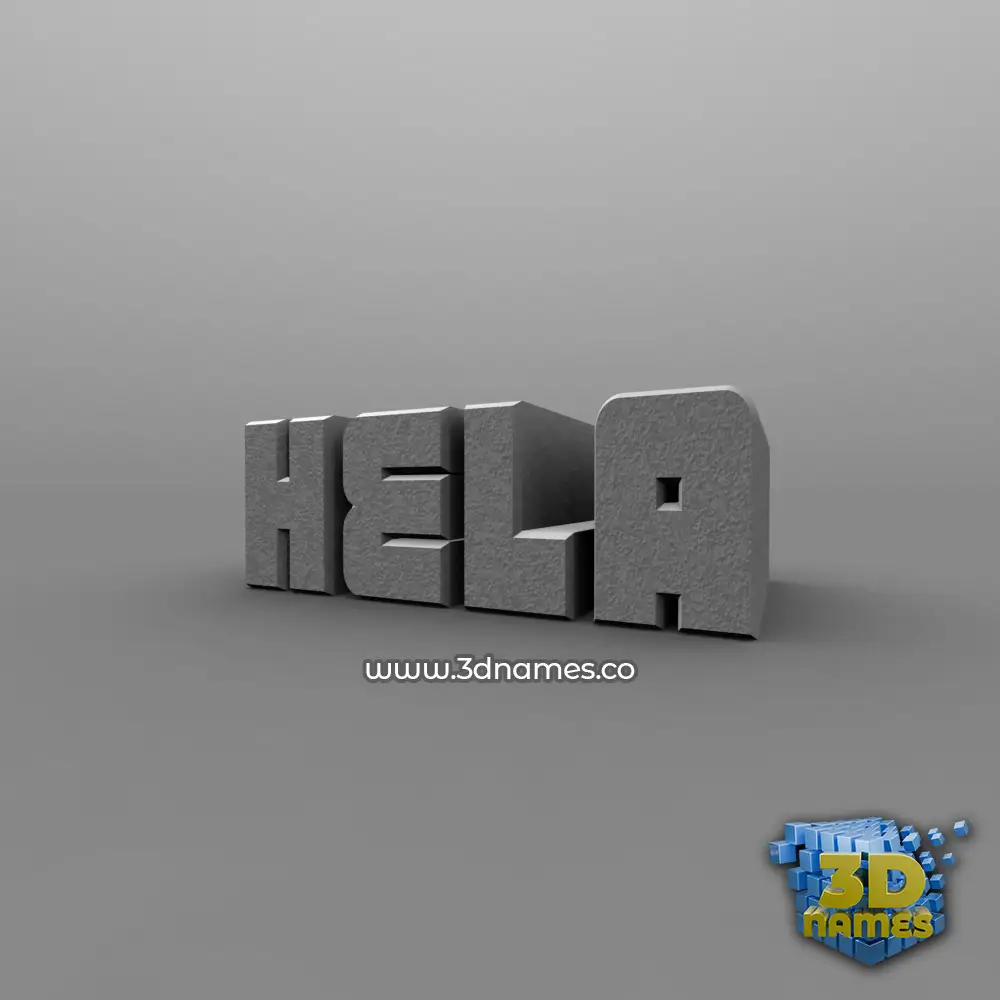 hela in Solid Grey style - 3D name wallpaper