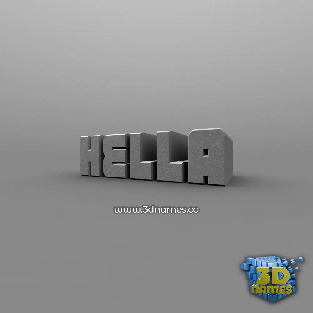hella in Solid Grey style - 3D name wallpaper