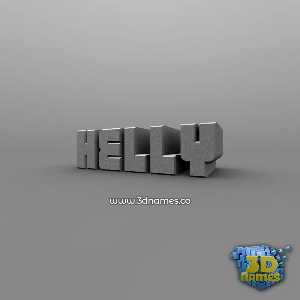 helly in Solid Grey style - 3D name wallpaper
