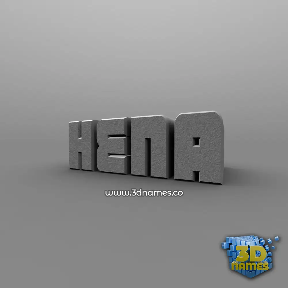 hena in Solid Grey style - 3D name wallpaper