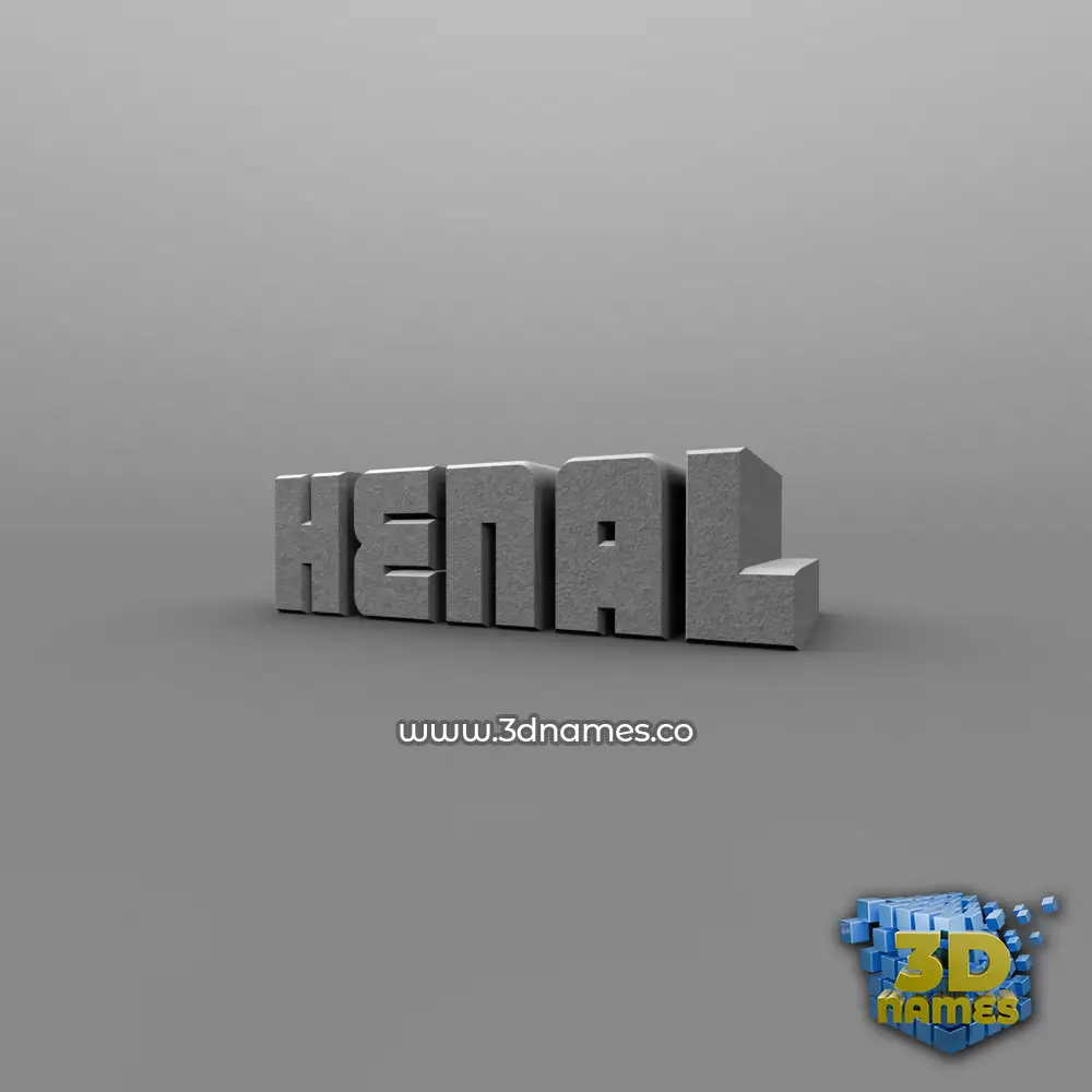 henal in Solid Grey style - 3D name wallpaper