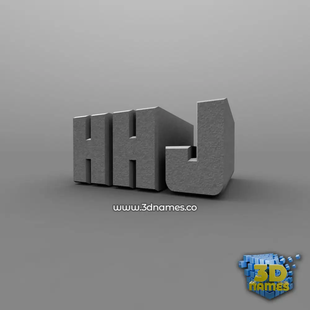 hhj in Solid Grey style - 3D name wallpaper