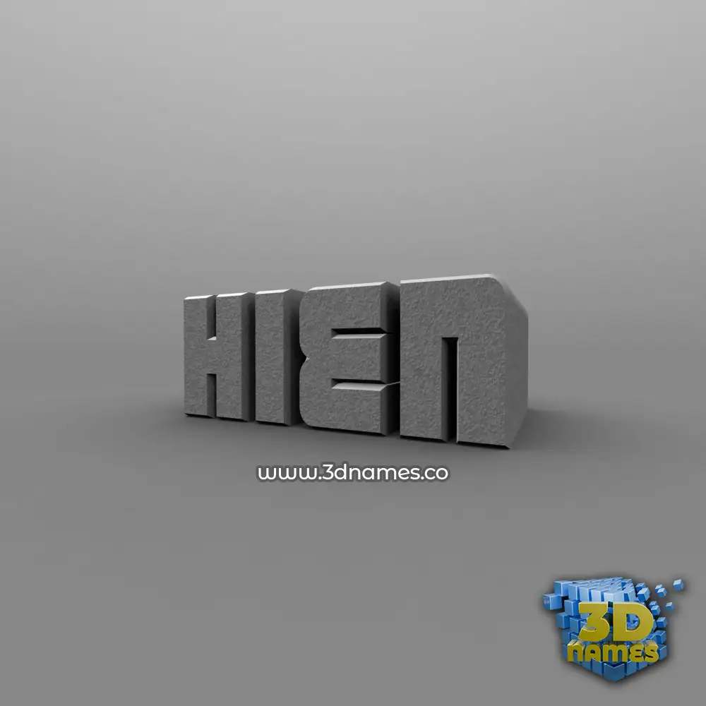 hien in Solid Grey style - 3D name wallpaper