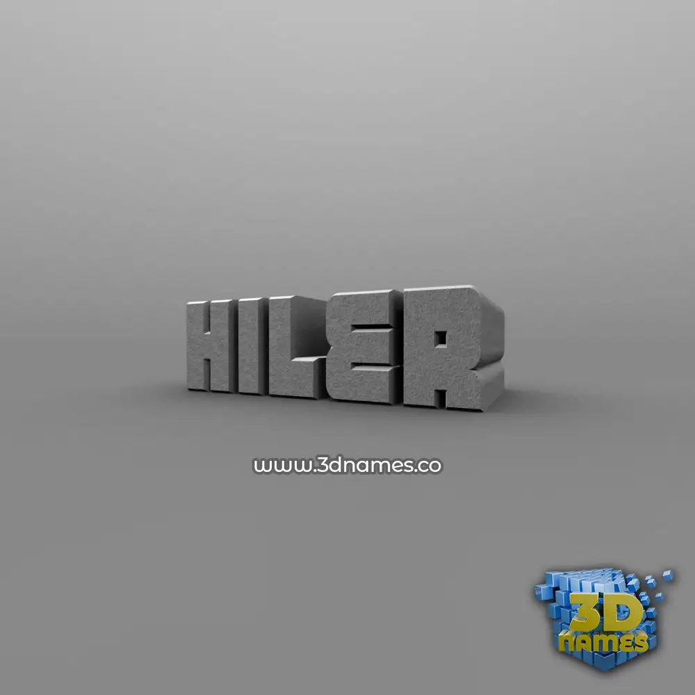 hiler in Solid Grey style - 3D name wallpaper