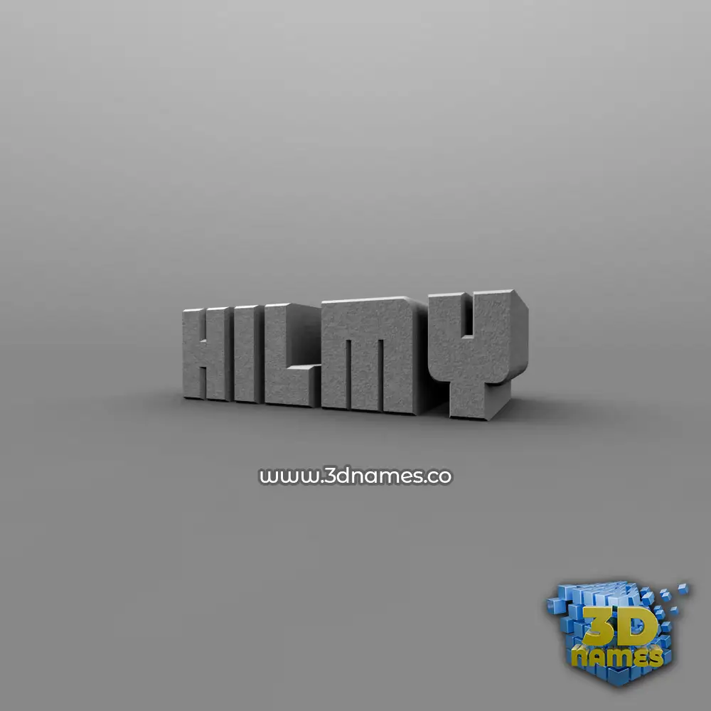 hilmy in Solid Grey style - 3D name wallpaper