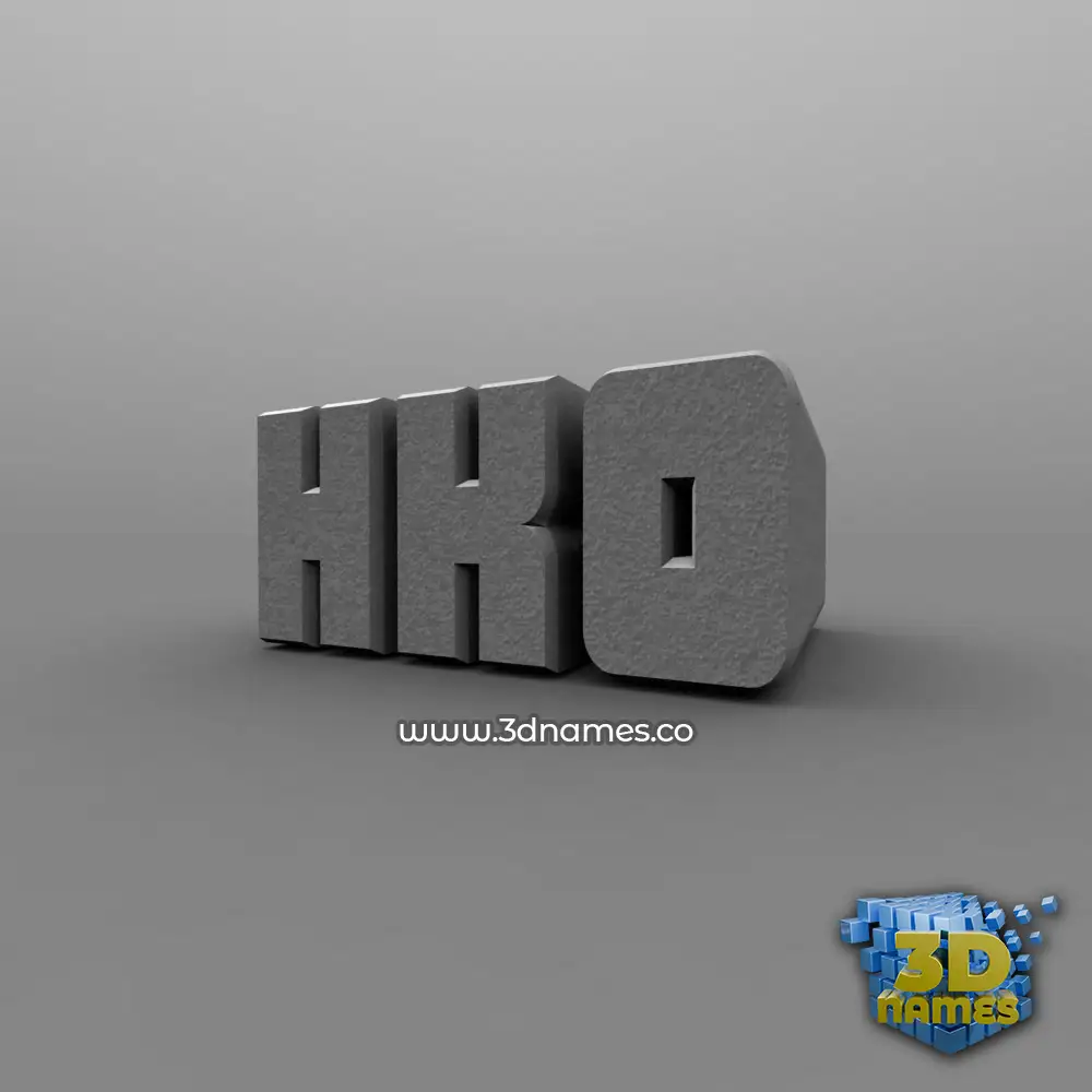 hko in Solid Grey style - 3D name wallpaper
