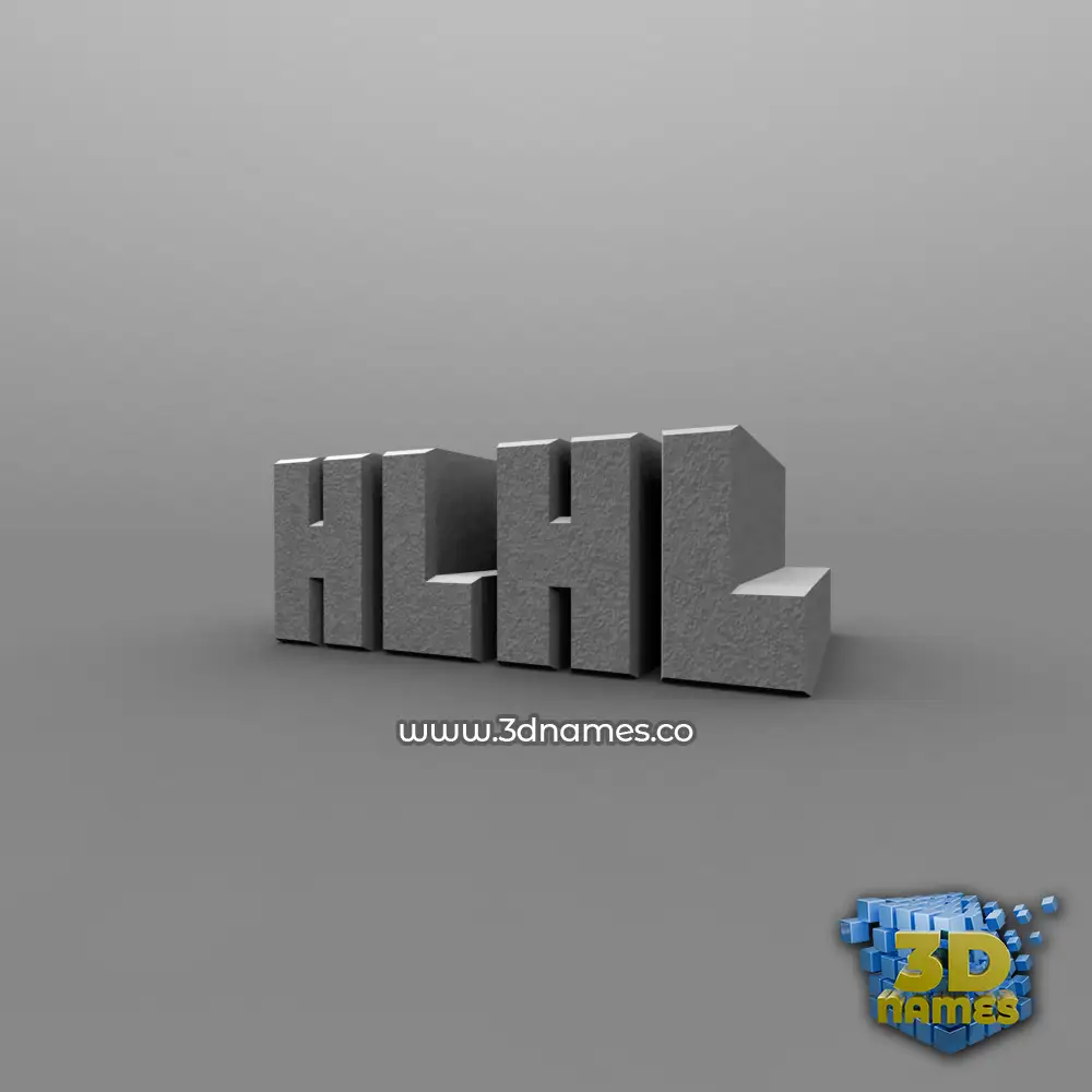 hlhl in Solid Grey style - 3D name wallpaper