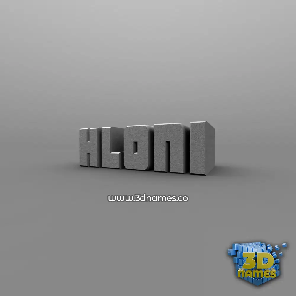 hloni in Solid Grey style - 3D name wallpaper