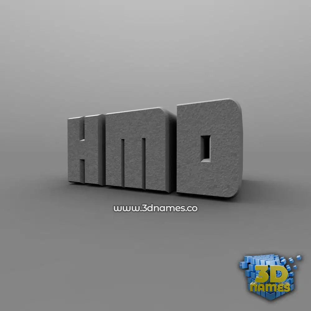 hmd in Solid Grey style - 3D name wallpaper