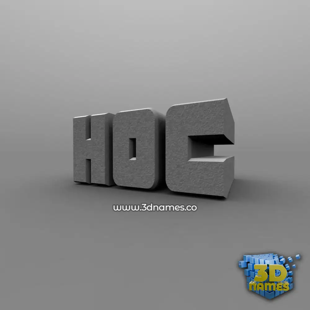 hoc in Solid Grey style - 3D name wallpaper