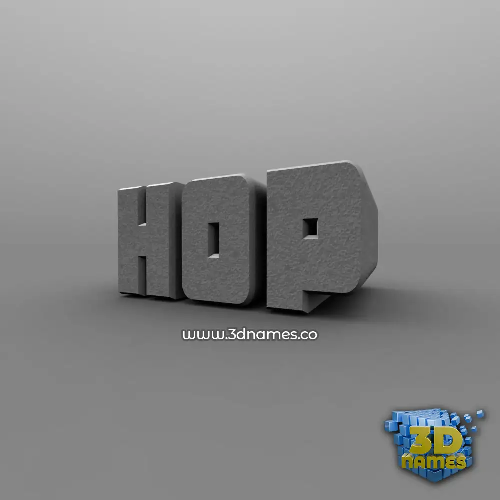 hop in Solid Grey style - 3D name wallpaper