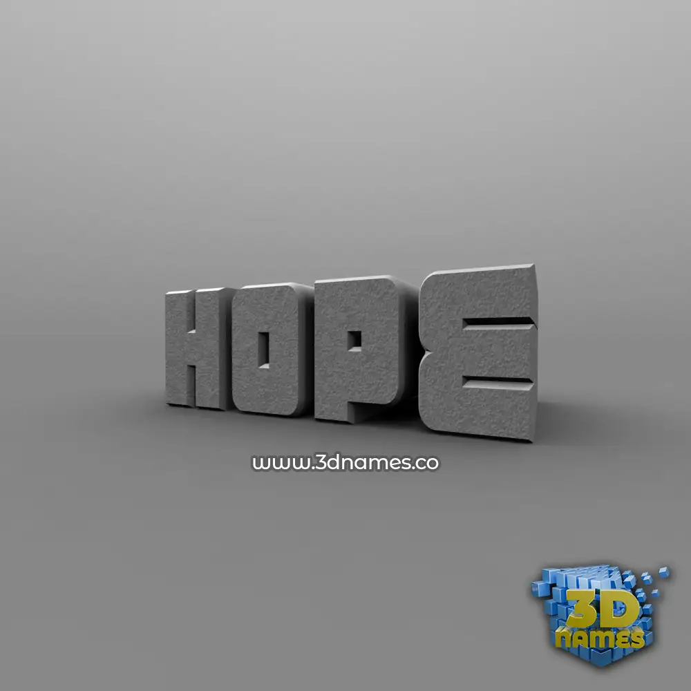 hope in Solid Grey style - 3D name wallpaper