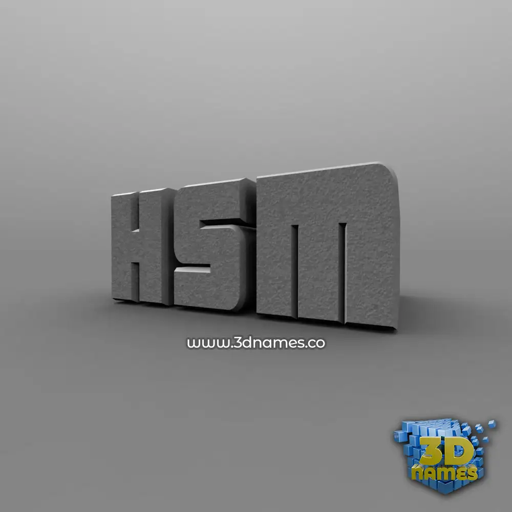 hsm in Solid Grey style - 3D name wallpaper