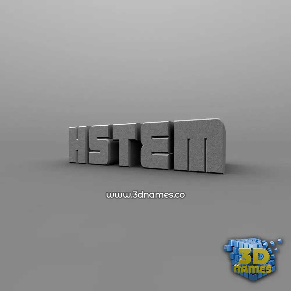 hstem in Solid Grey style - 3D name wallpaper