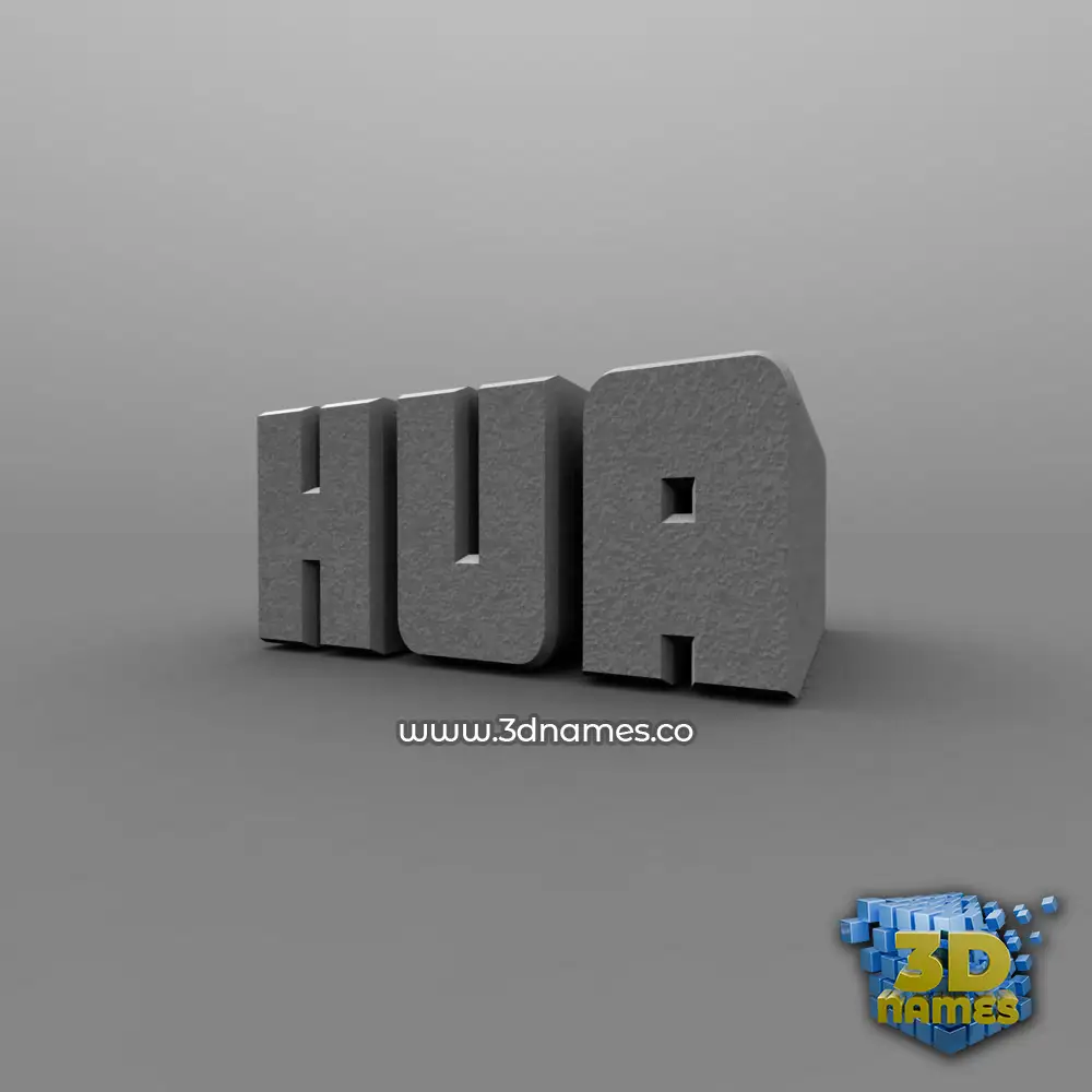 hua in Solid Grey style - 3D name wallpaper