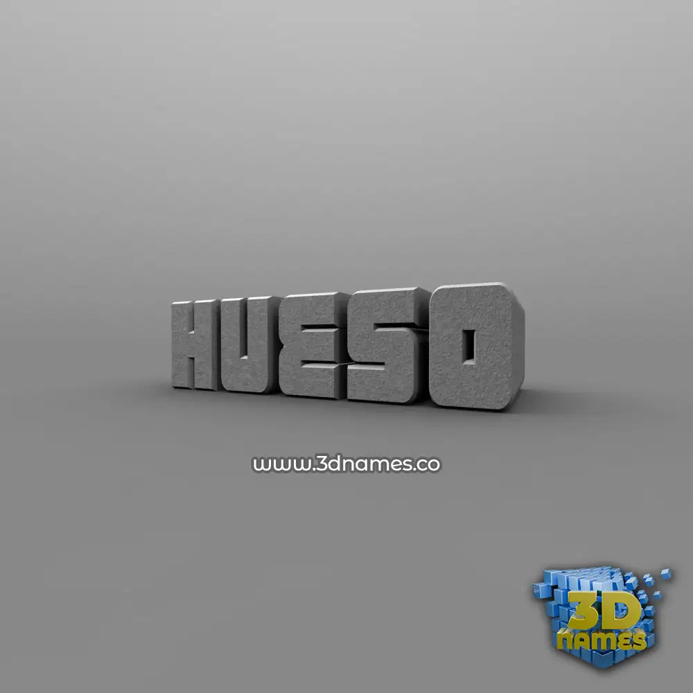 hueso in Solid Grey style - 3D name wallpaper