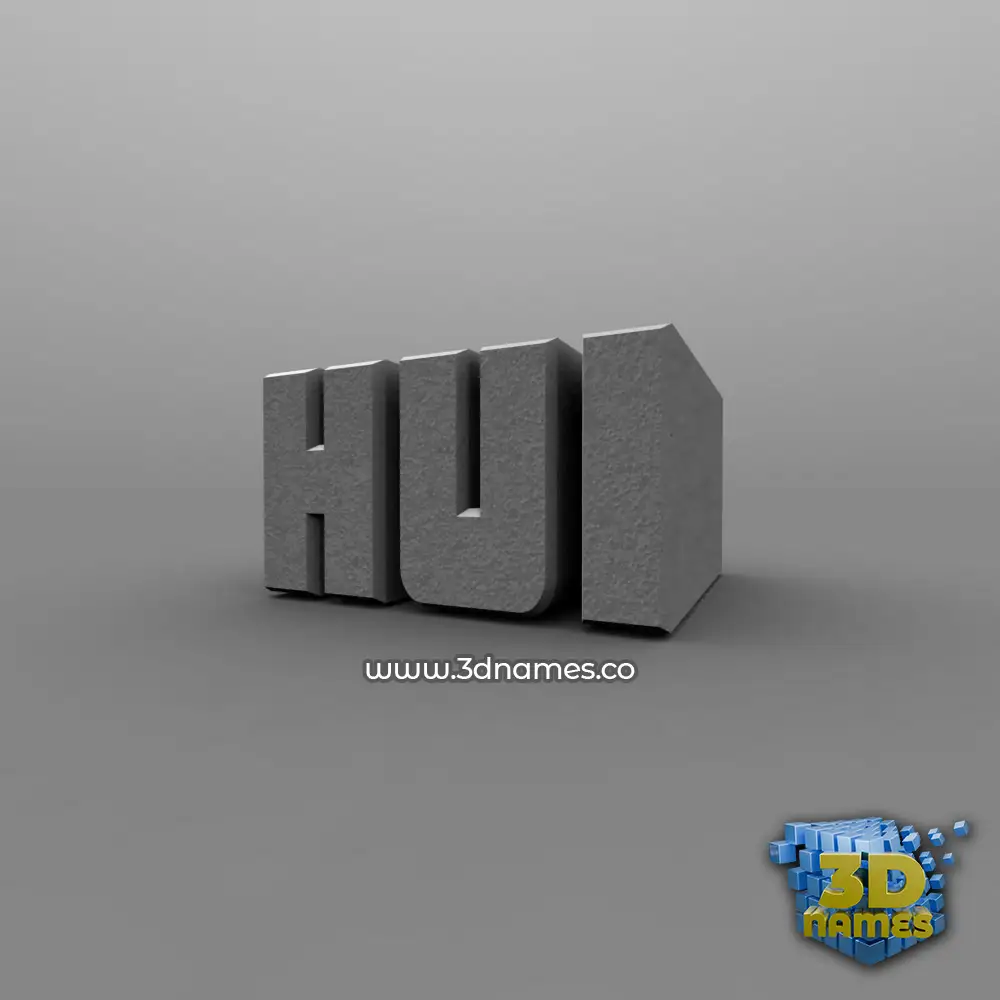 hui in Solid Grey style - 3D name wallpaper