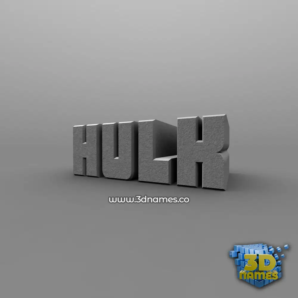 hulk in Solid Grey style - 3D name wallpaper