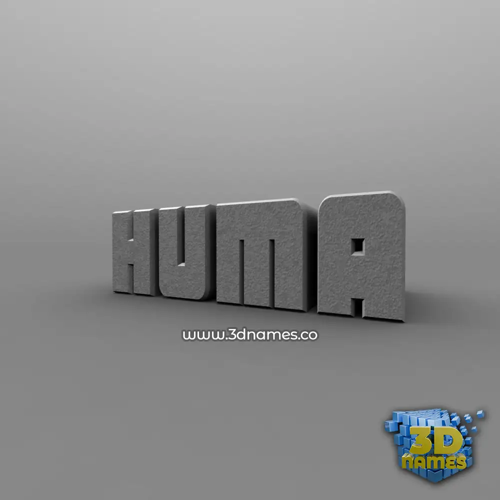 huma in Solid Grey style - 3D name wallpaper