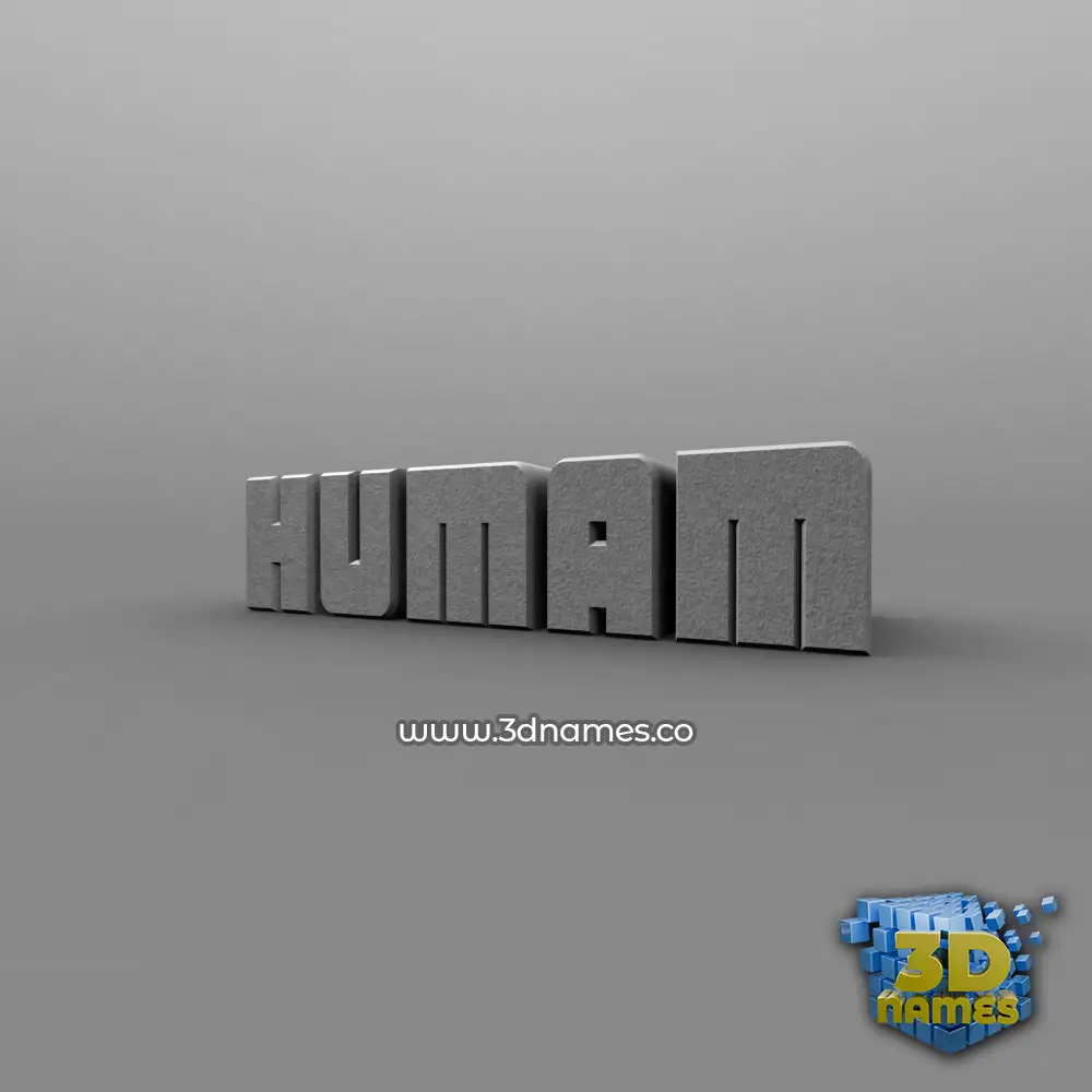 humam in Solid Grey style - 3D name wallpaper