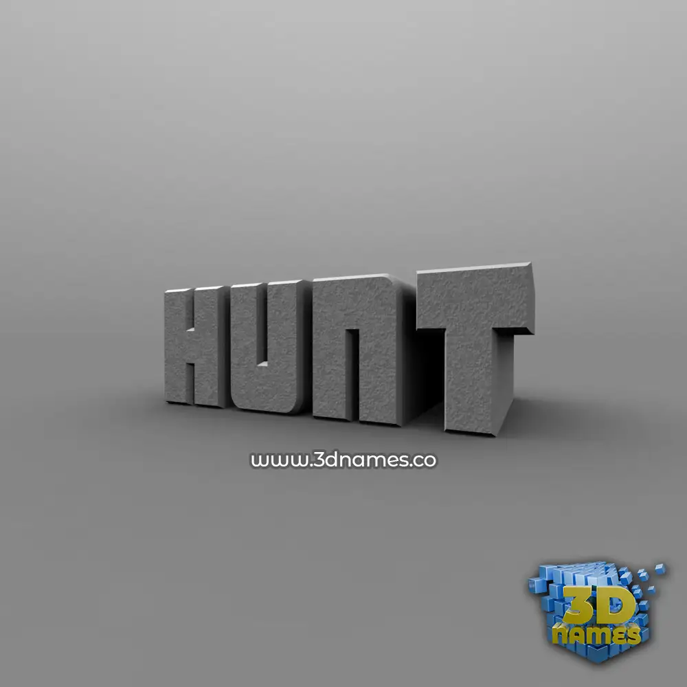 hunt in Solid Grey style - 3D name wallpaper