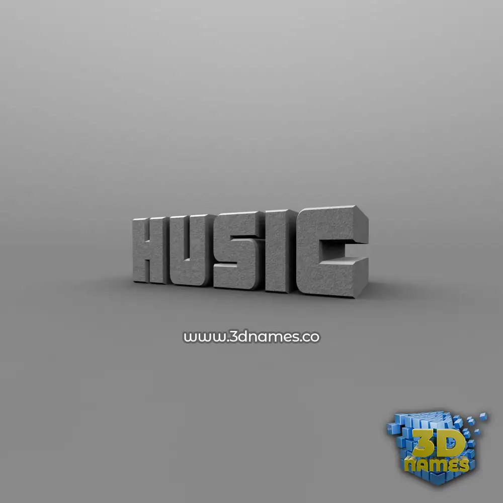 husic in Solid Grey style - 3D name wallpaper