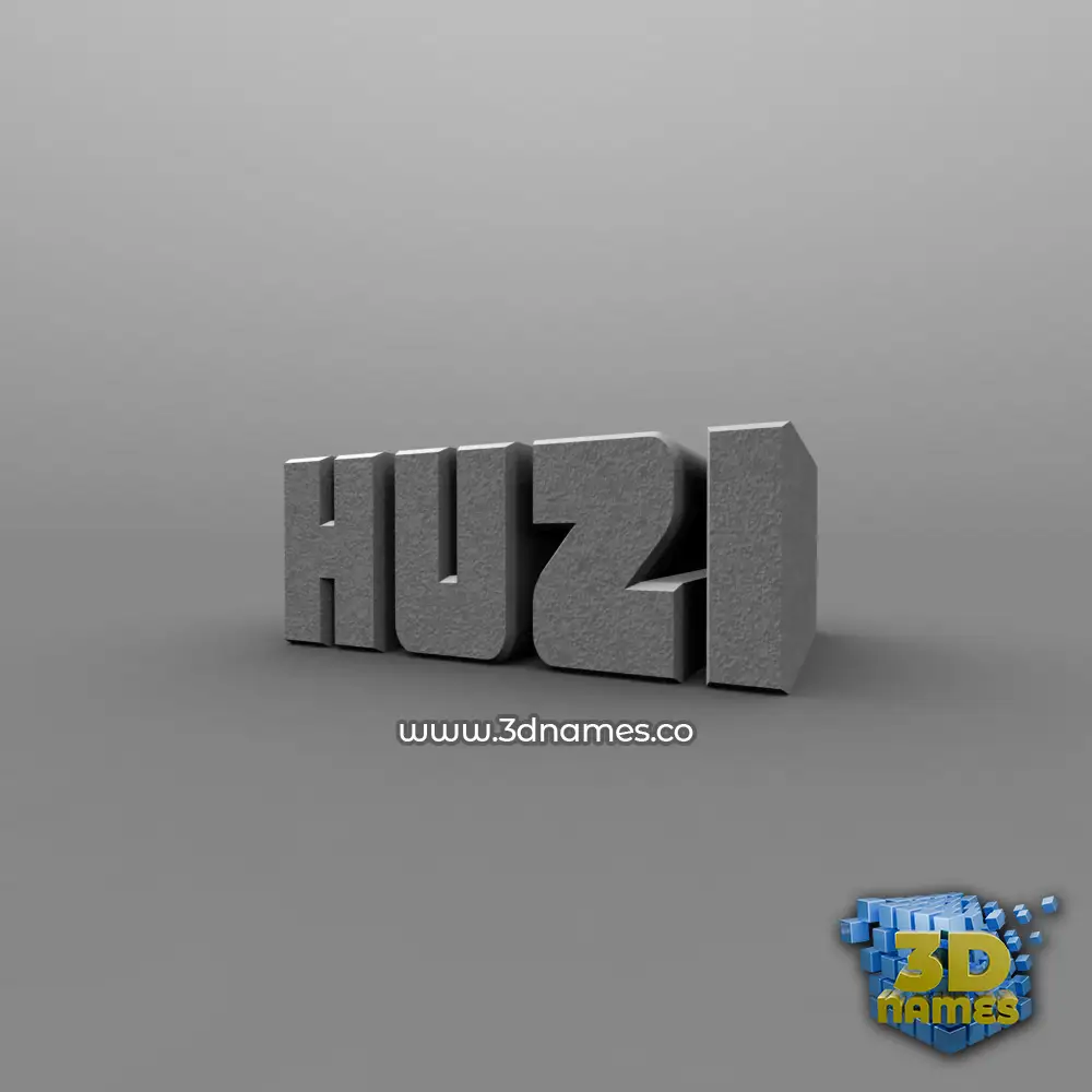 huzi in Solid Grey style - 3D name wallpaper