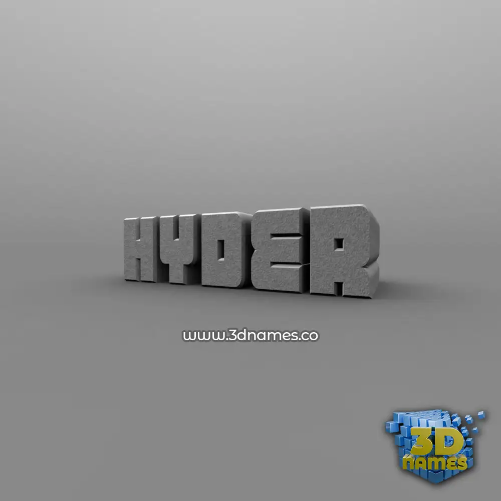 hyder in Solid Grey style - 3D name wallpaper