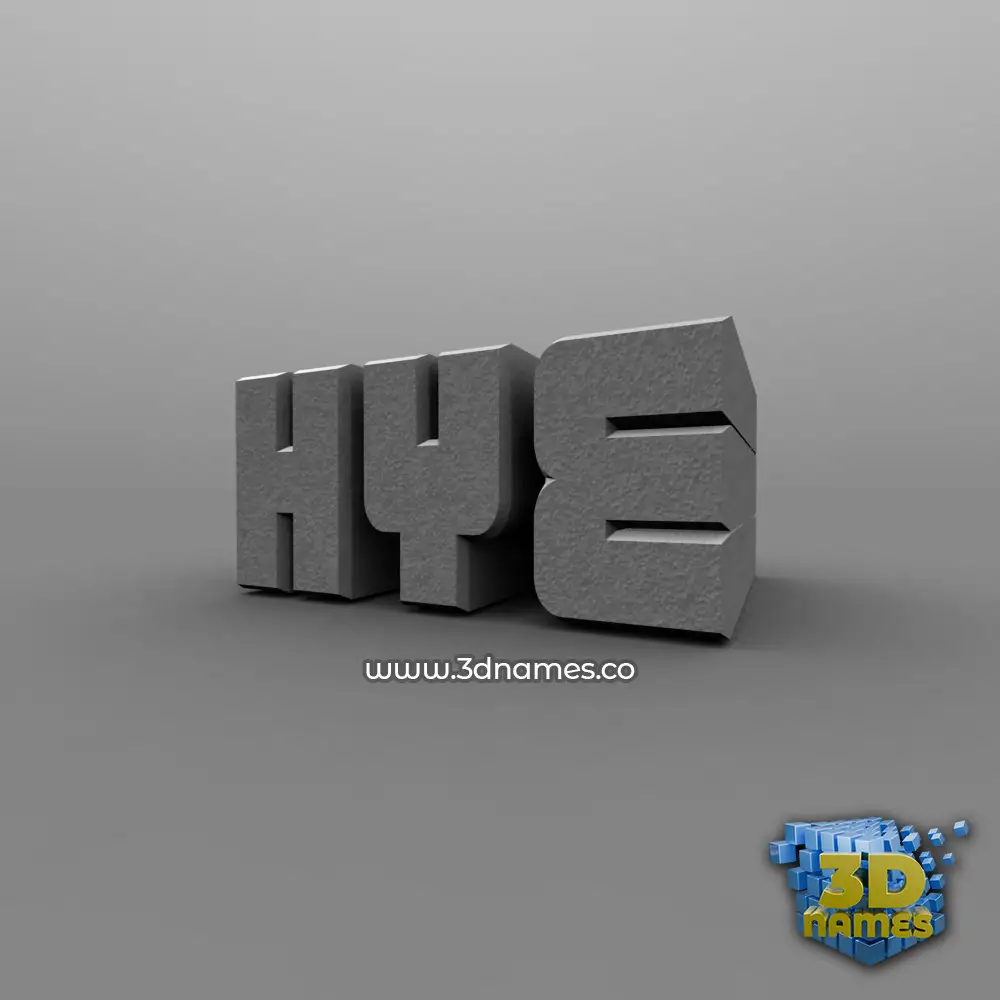 hye in Solid Grey style - 3D name wallpaper