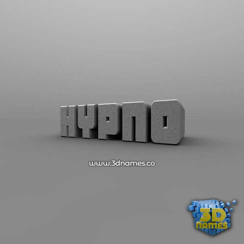 hypno in Solid Grey style - 3D name wallpaper