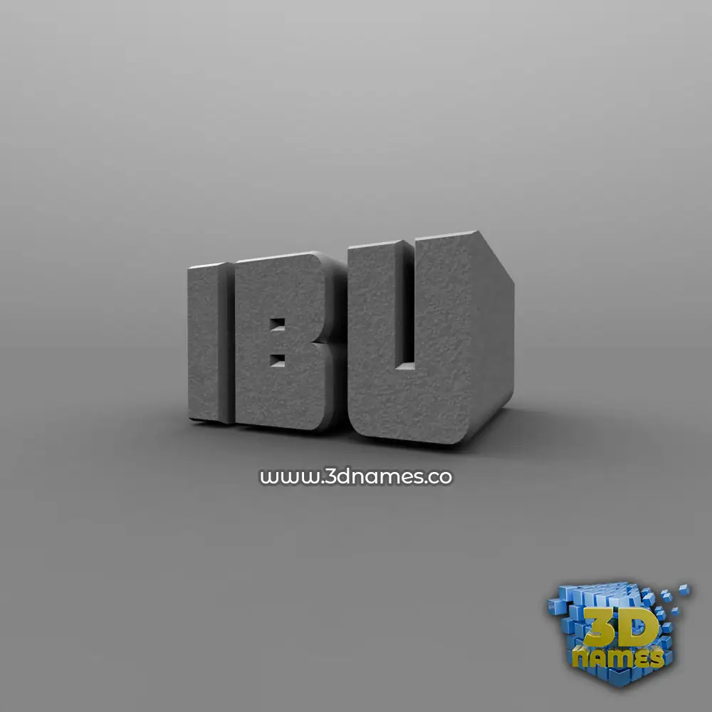 ibu in Solid Grey style - 3D name wallpaper