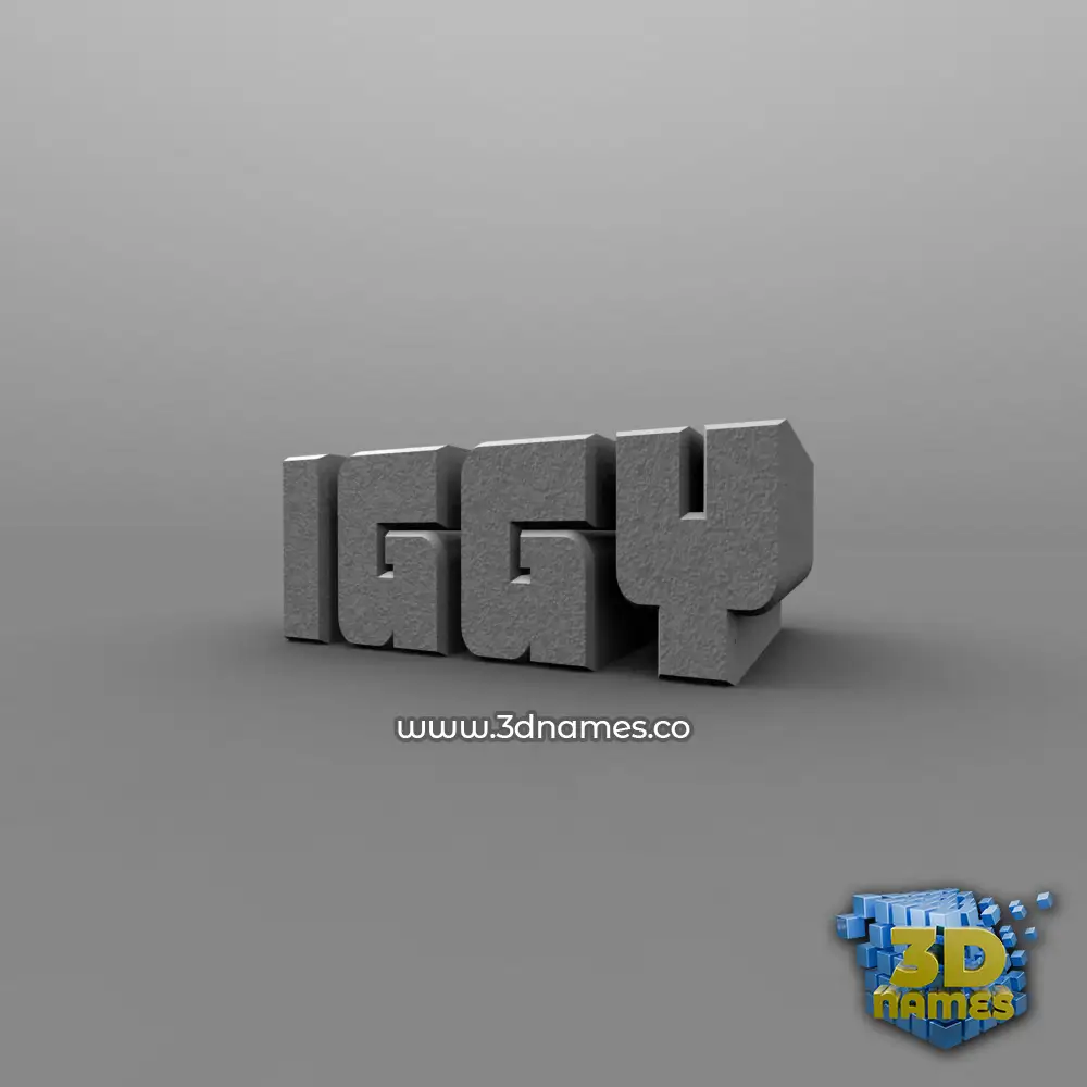 iggy in Solid Grey style - 3D name wallpaper
