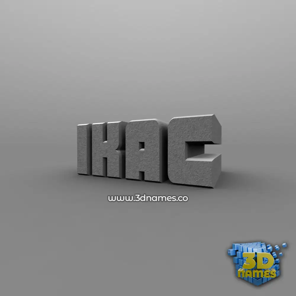 ikac in Solid Grey style - 3D name wallpaper