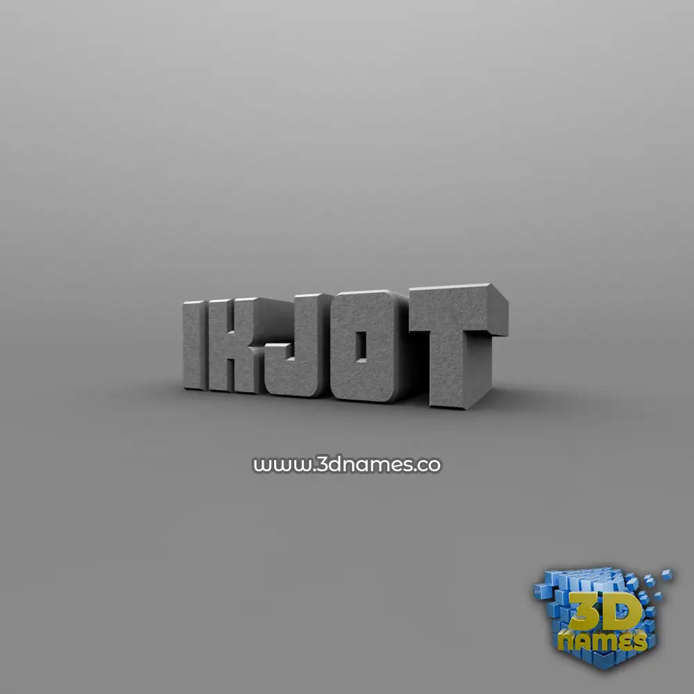 ikjot in Solid Grey style - 3D name wallpaper