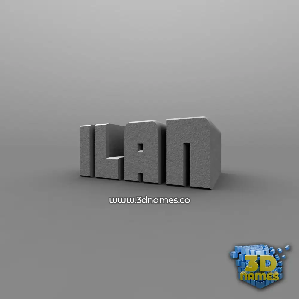 ilan in Solid Grey style - 3D name wallpaper