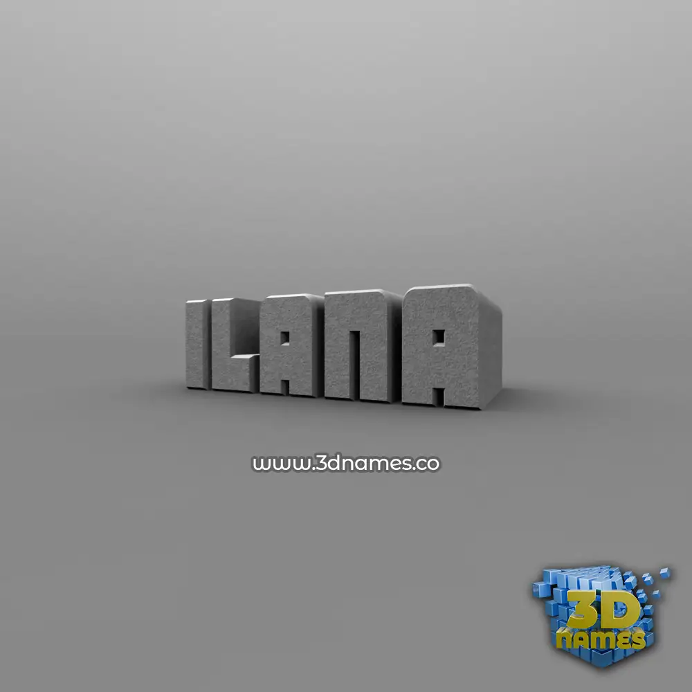 ilana in Solid Grey style - 3D name wallpaper