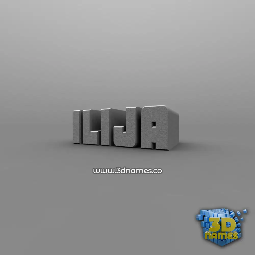 ilija in Solid Grey style - 3D name wallpaper