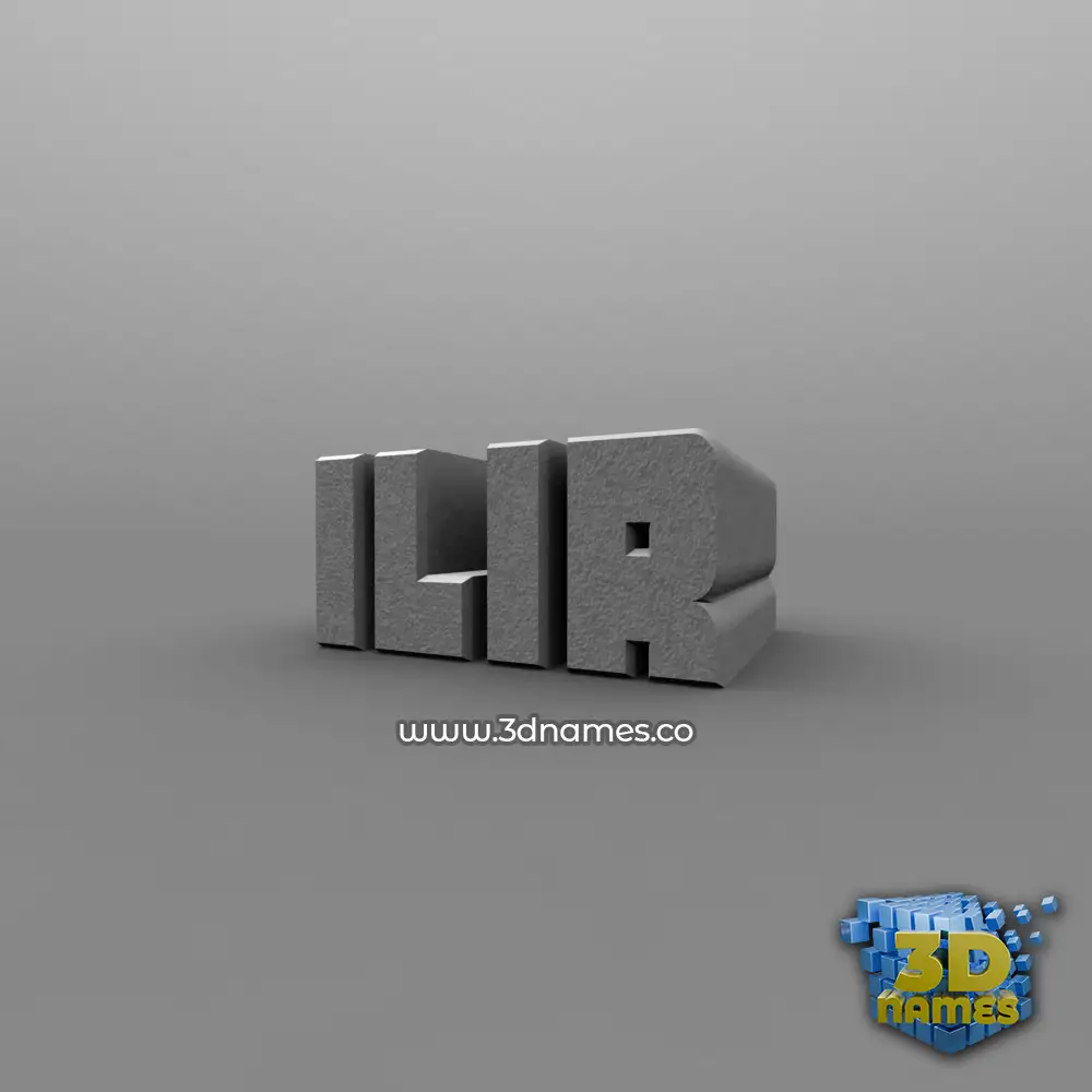 ilir in Solid Grey style - 3D name wallpaper