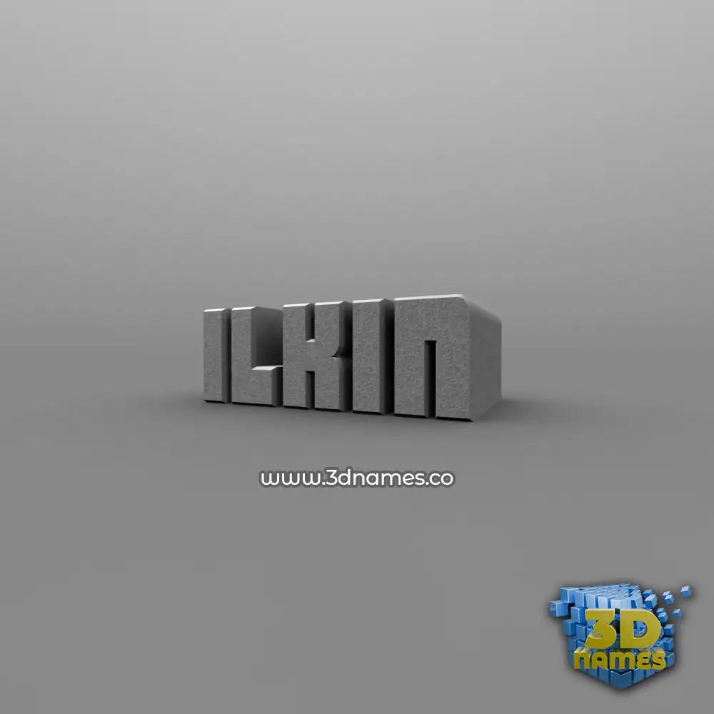 ilkin in Solid Grey style - 3D name wallpaper