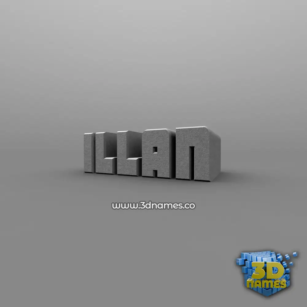 illan in Solid Grey style - 3D name wallpaper