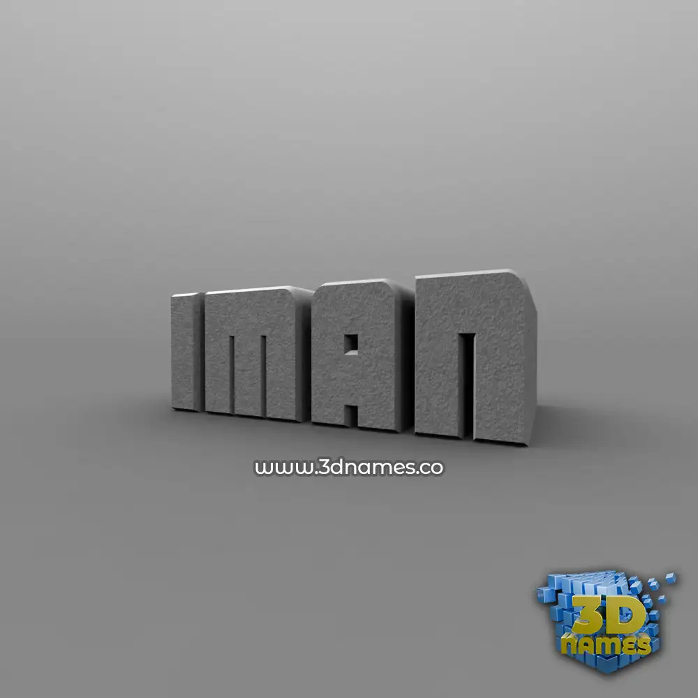 iman in Solid Grey style - 3D name wallpaper