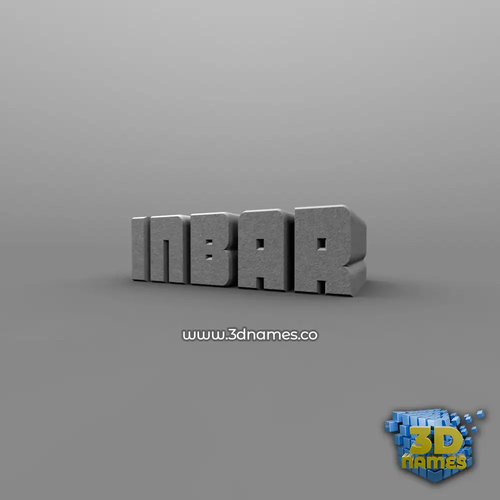 inbar in Solid Grey style - 3D name wallpaper