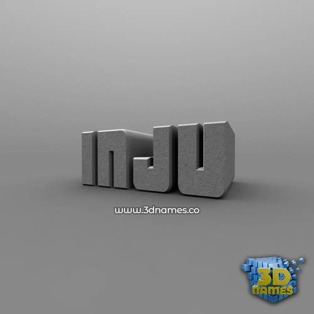 inju in Solid Grey style - 3D name wallpaper