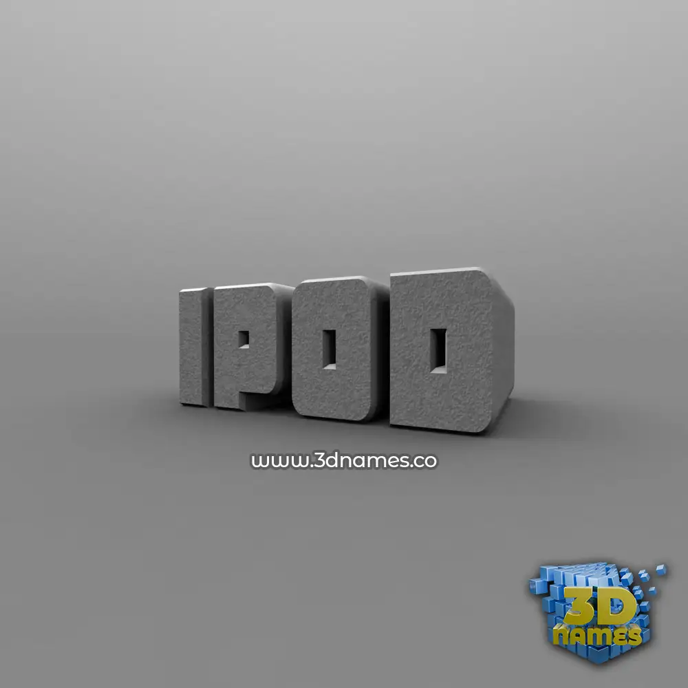 ipod in Solid Grey style - 3D name wallpaper